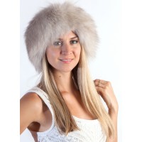 Grey Fox Fur Headband
